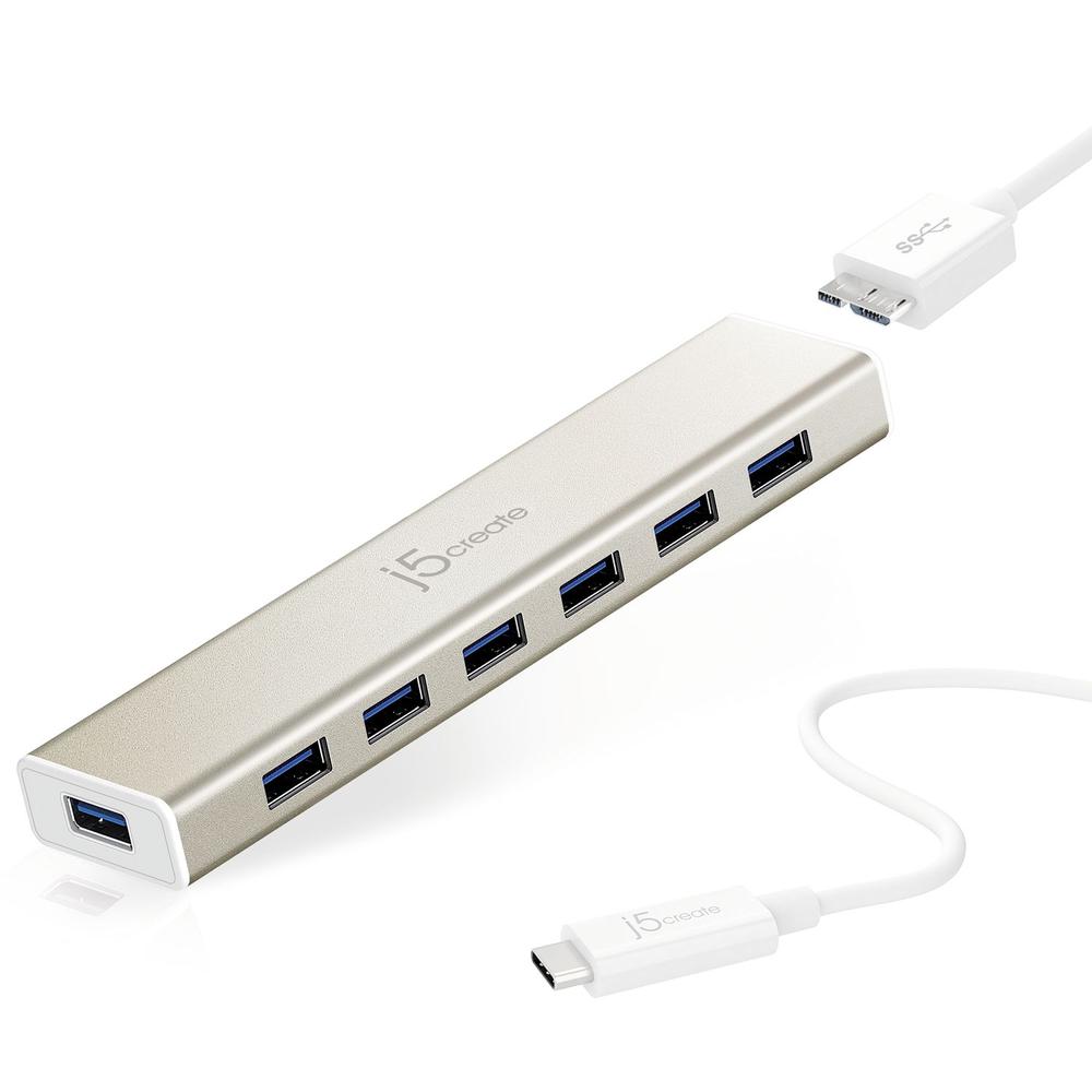 j5create JCH377 USB Type-C 3.0 7-Port HUB Supply