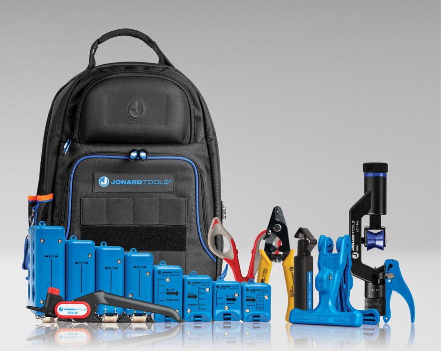 Jonard Tools Backpack Fiber Optic Mid Span Slit & Ring Tool Kit (1.2 mm-22.6 mm)+ Supply