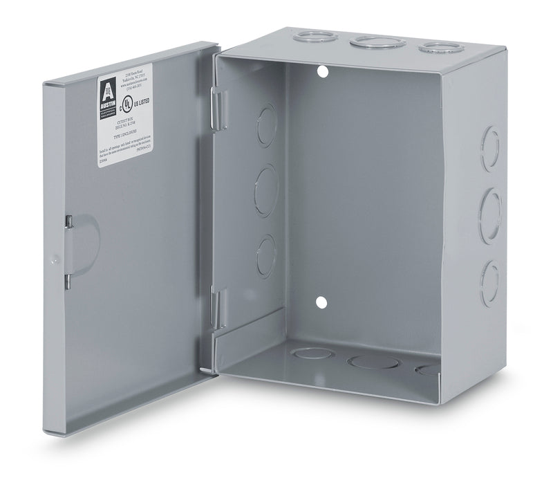 Austin AB-12126HCGK 12x12x6 Type 1 Hingecover Junction Box – With ko’s, Painted ANSI 61 Gray on Sale