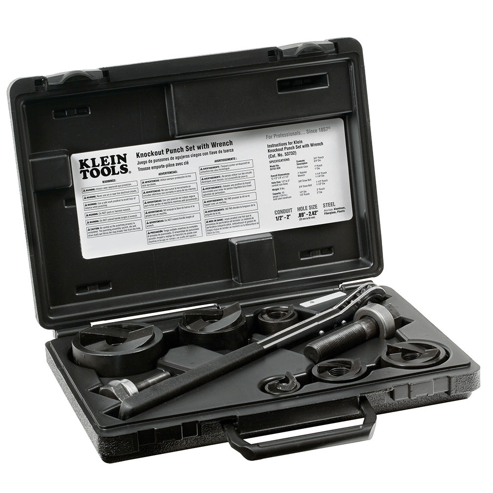 Klein Tools 53732SEN Knockout Punch Set with Wrench Hot on Sale