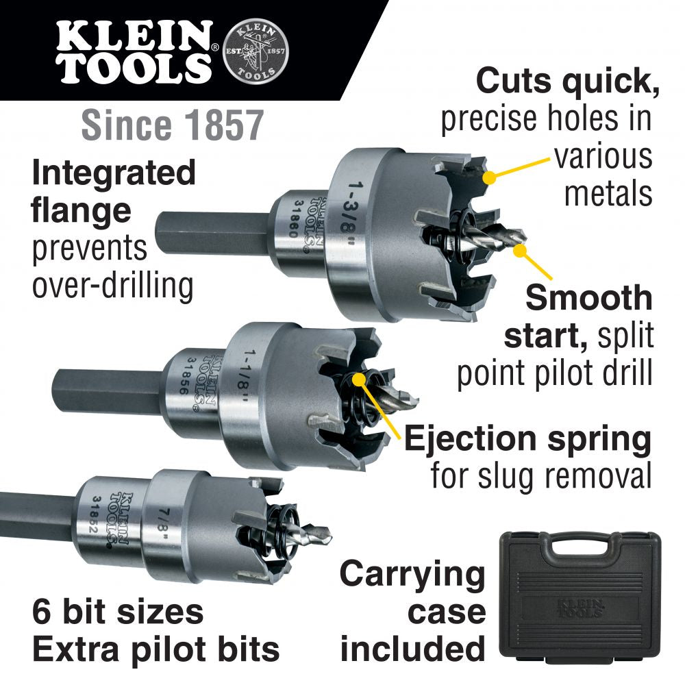 Klein Tools 31873 Master Electricians Hole Cutter Kit, 8-Piece Online Hot Sale