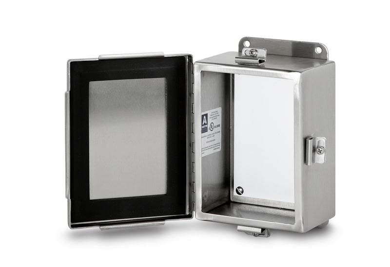 Austin AB-664JHFX 6x6x4 Type 4X JIC Continuous Hinge Box – 304 S.S. Discount