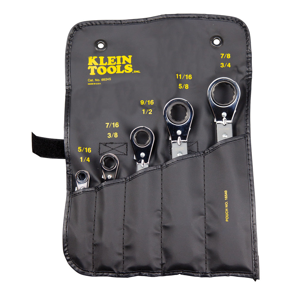 Klein Tools 68245 Reversible Ratchet Box Wrench Set, 5 Piece Hot on Sale