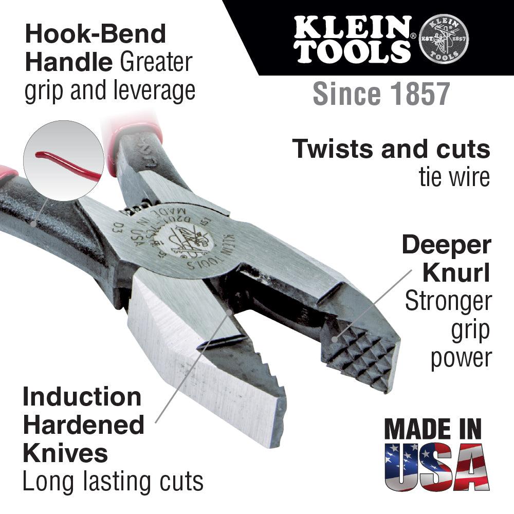 Klein Tools D201-7CSTA Ironworker’s Pliers, Aggressive Knurl, 9-Inch Hot on Sale