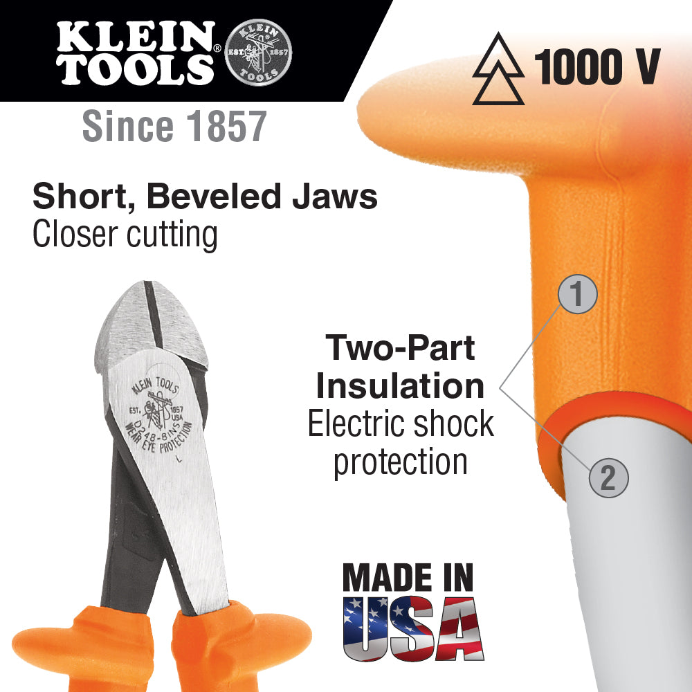 Klein Tools D228-8-INS 8-Inch Insulated Pliers, Diagonal Cutters Fashion