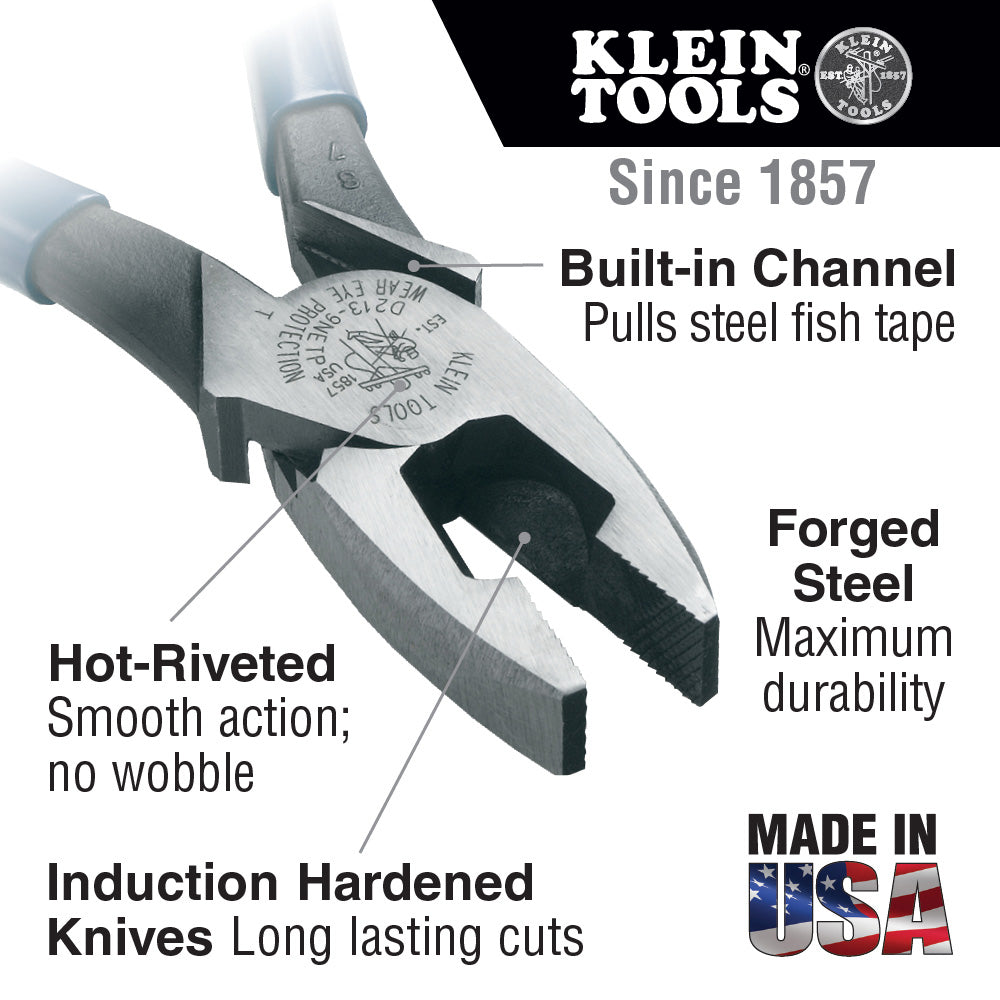 Klein Tools D213-9NETP Lineman’s Fish Tape Pulling Pliers, 9-Inch Online Sale