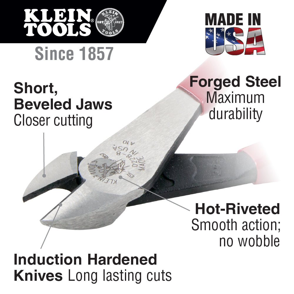 Klein Tools D228-8TT Pliers, High Leverage Diagonal Cutters with Ring Online