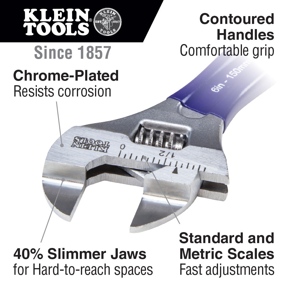 Klein Tools D86934 Slim-Jaw Adjustable Wrench, 6-Inch Online