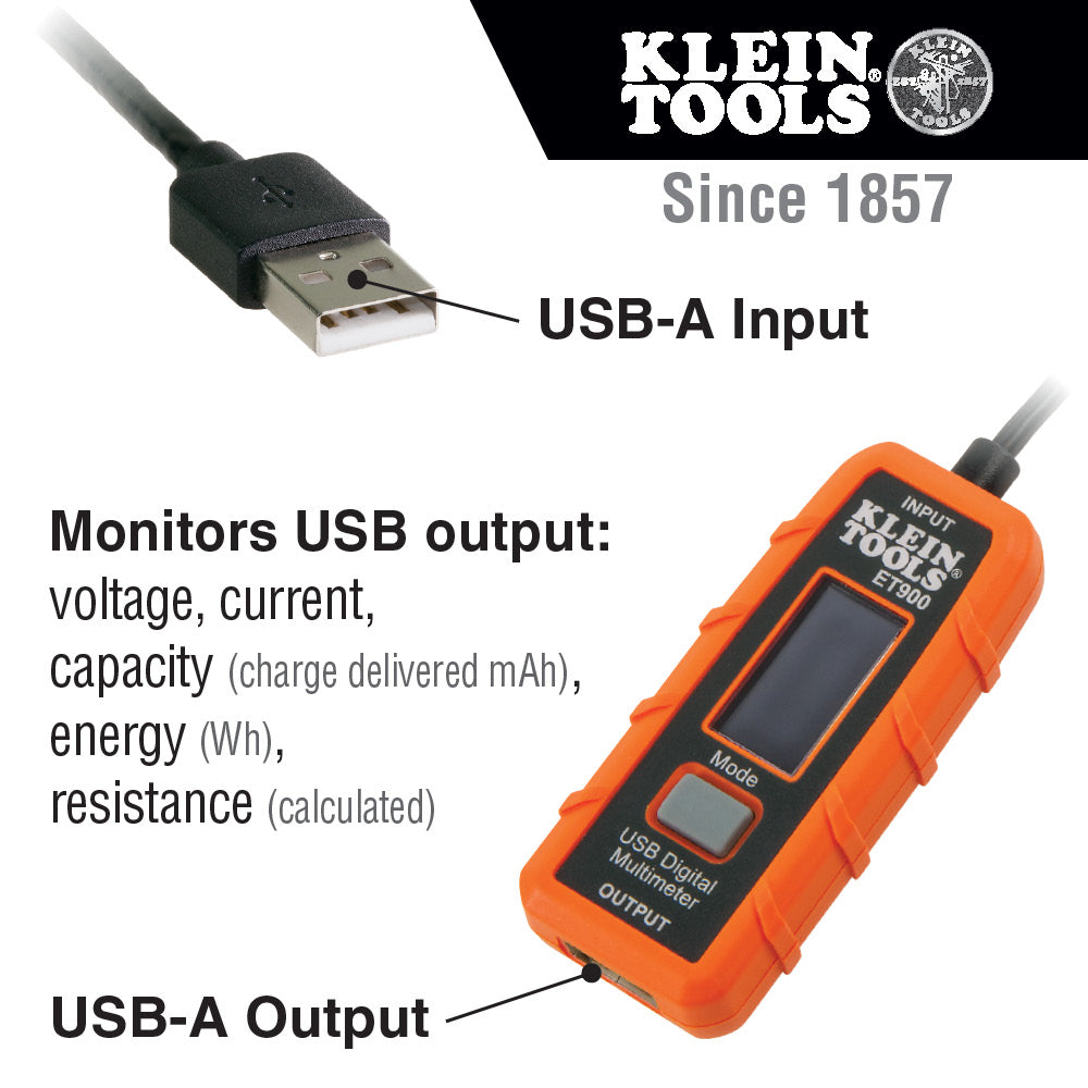Klein Tools ET900 USB Digital Meter, USB-A (Type A) Online now