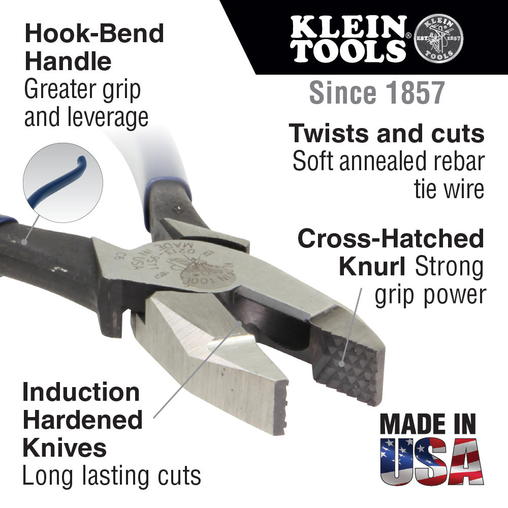 Klein Tools D213-9STT Ironworker’s Pliers with Tether Ring, Online now