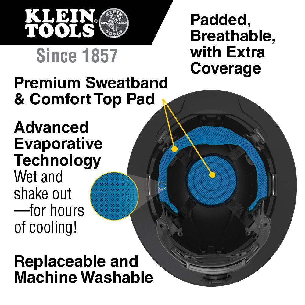 Klein Tools Hard Hat Sweatband Replacement, Premium KARBN™ Online now