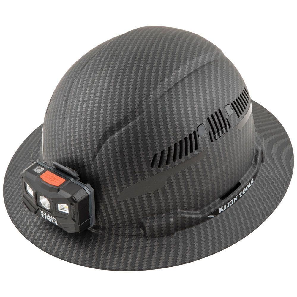 Klein Tools Hard Hat, Premium KARBN, Vented Full Brim, Class C with Headlamp Online