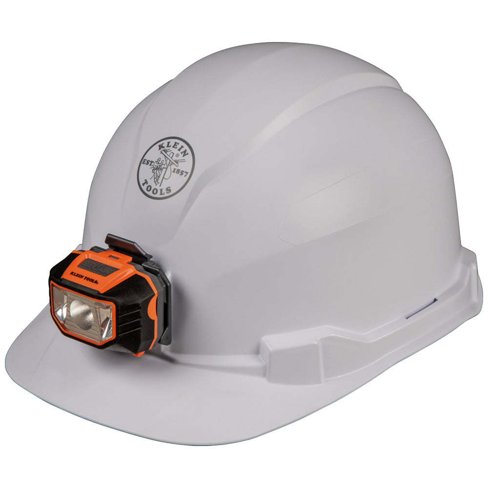 Klein Tools Hard Hat, Non-vented, Cap Style with Headlamp, 60107 Supply