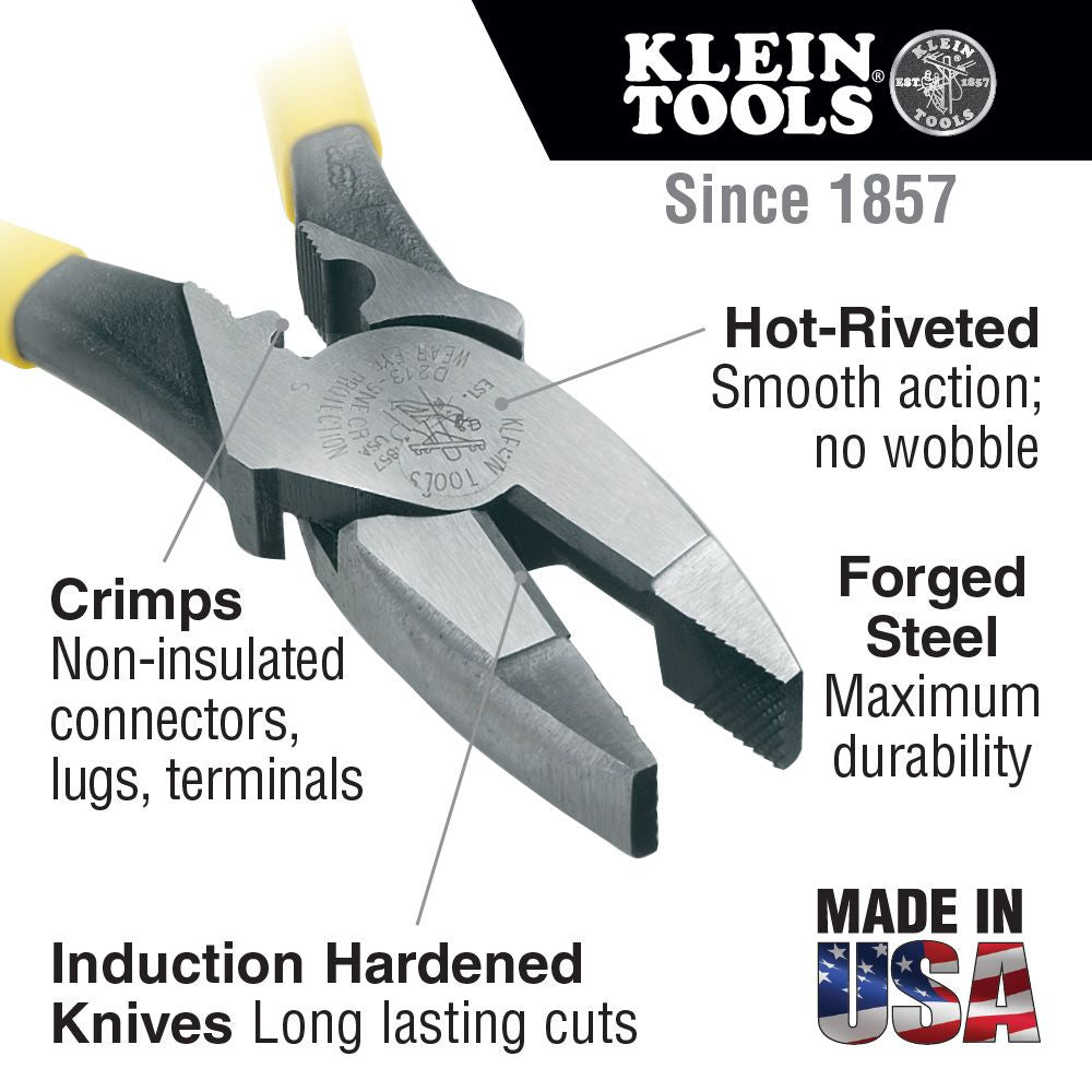Klein Tools J2000-9NECR 9 Inch Journeyman High-Leverage Side-Cutting Pliers Online Sale