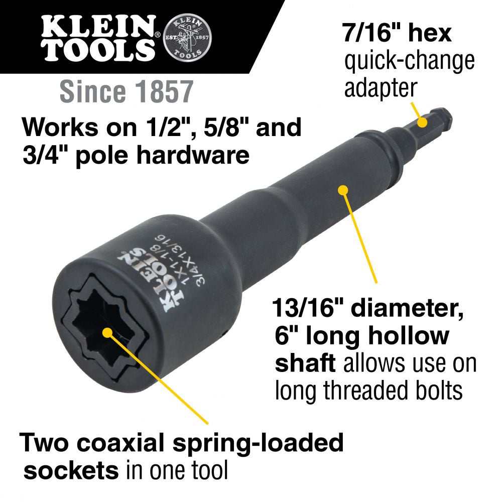 Klein Tools NRHD4 4-in-1 Square Impact Socket Fashion
