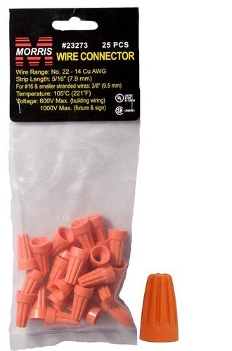 Morris 23273 Screw-On Wire Connectors P3 Orange Hanging Bag 25 Pack Fashion