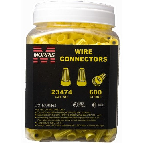 Morris 23474 Screw-On Wire Connectors P4 Yellow Large Jar Online Sale