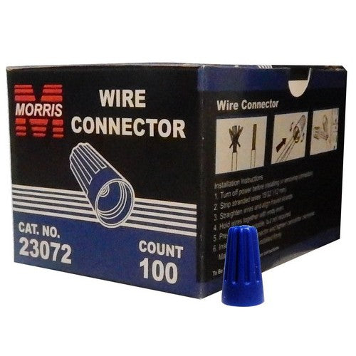 Morris 23072 Screw-On Wire Connectors P2 Blue Boxed 100 Pack Supply