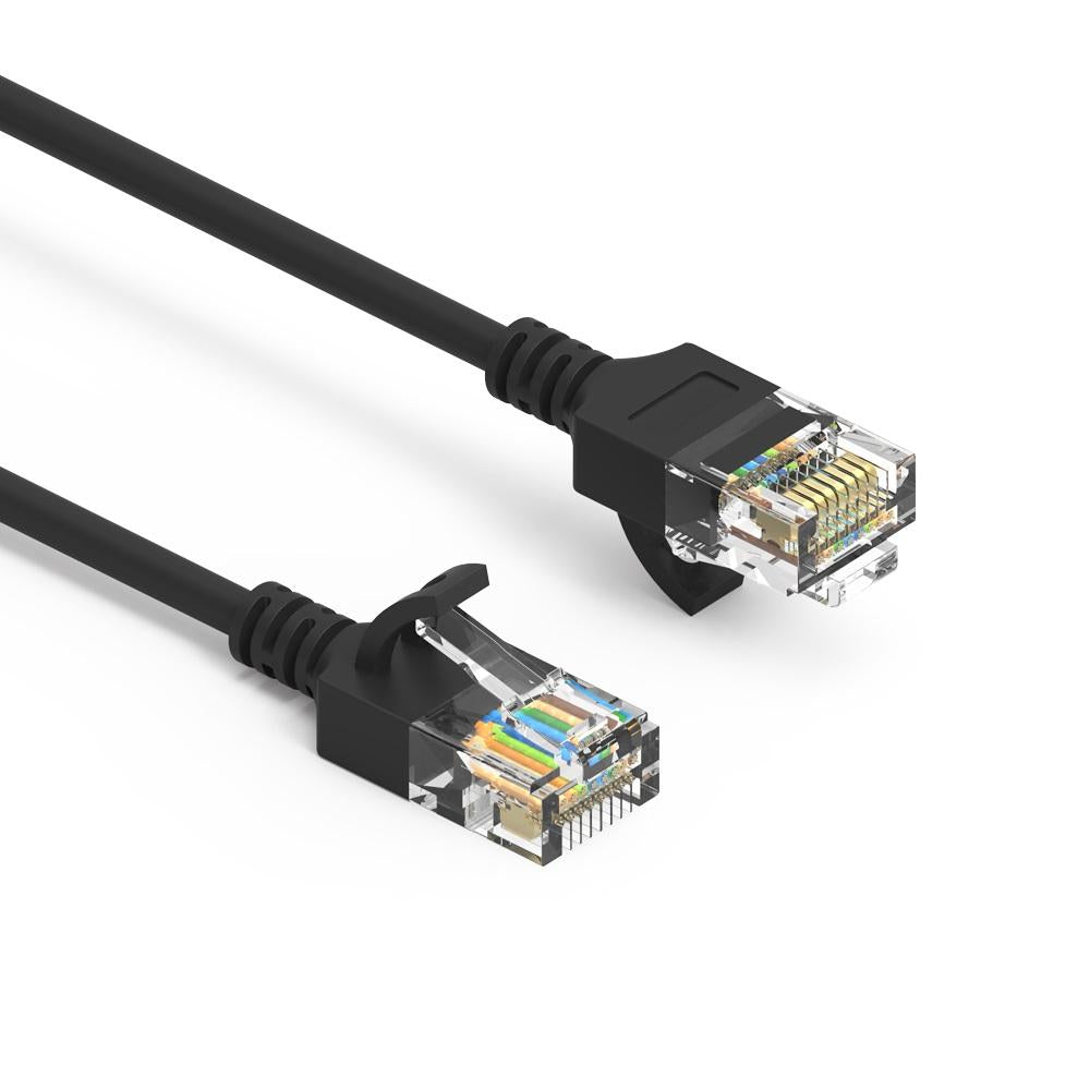 Cat6A Slim Ethernet Patch Cable, Snagless Boot – Black on Sale