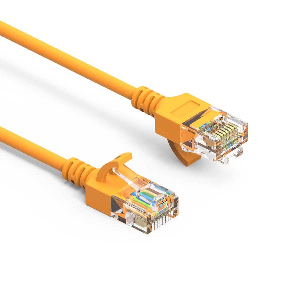 Cat6A Slim Ethernet Patch Cable, Snagless Boot – Yellow Supply