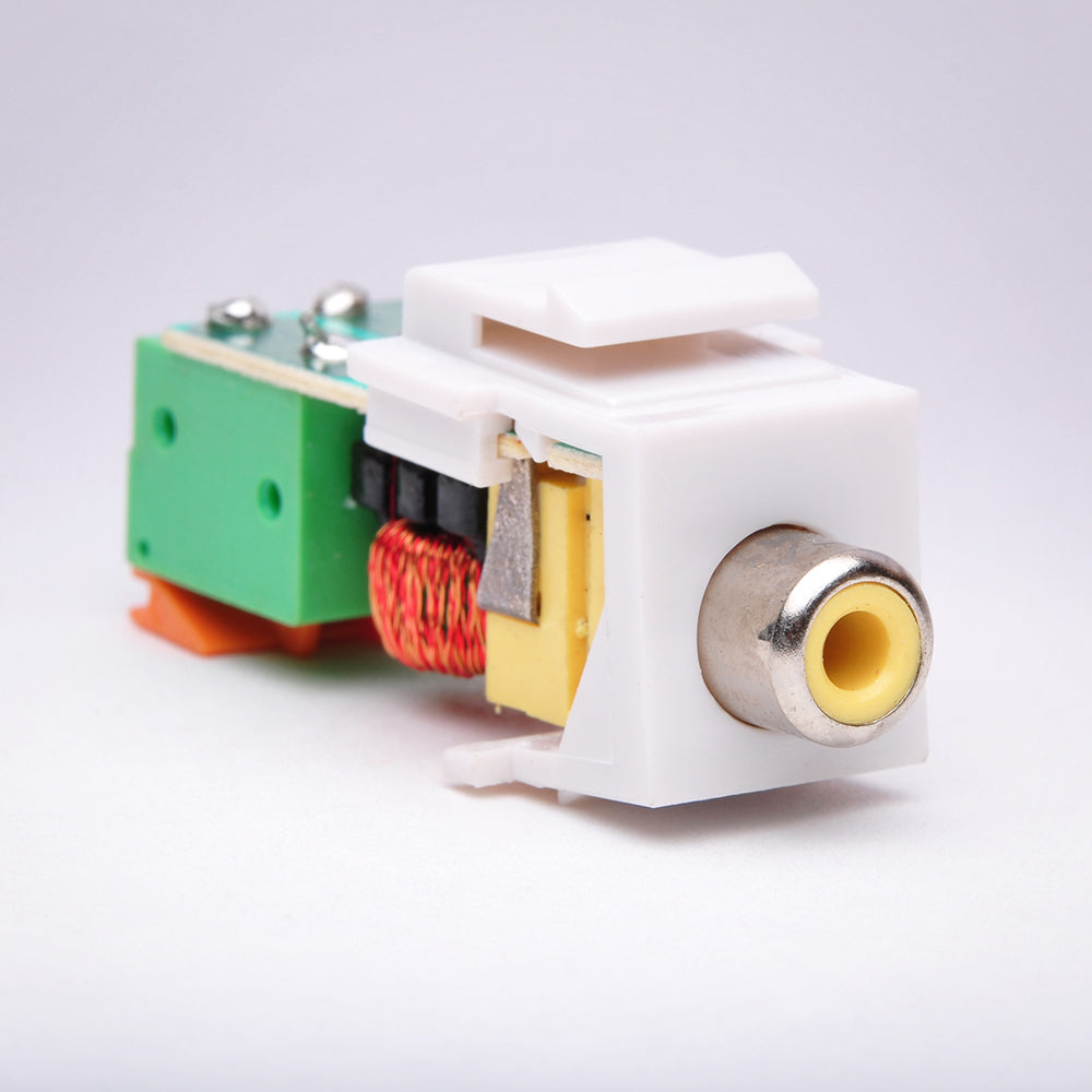 Composite RCA (Yellow) Balun over CAT5 Keystone Jack Online Hot Sale