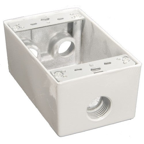 Morris Weatherproof Boxes – One Gang 18.3 Cubic Inch Capacity – 4 Outlet Holes 1/2″ White Online now