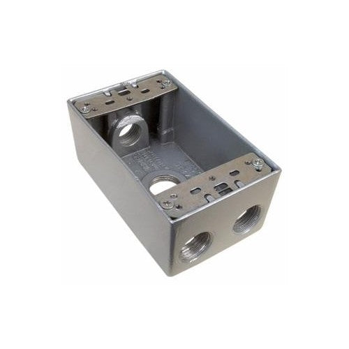 Morris Weatherproof Boxes – One Gang 18.3 Cubic Inch Capacity – 4 Outlet Holes 1/2″ Gray No Lugs Hot on Sale
