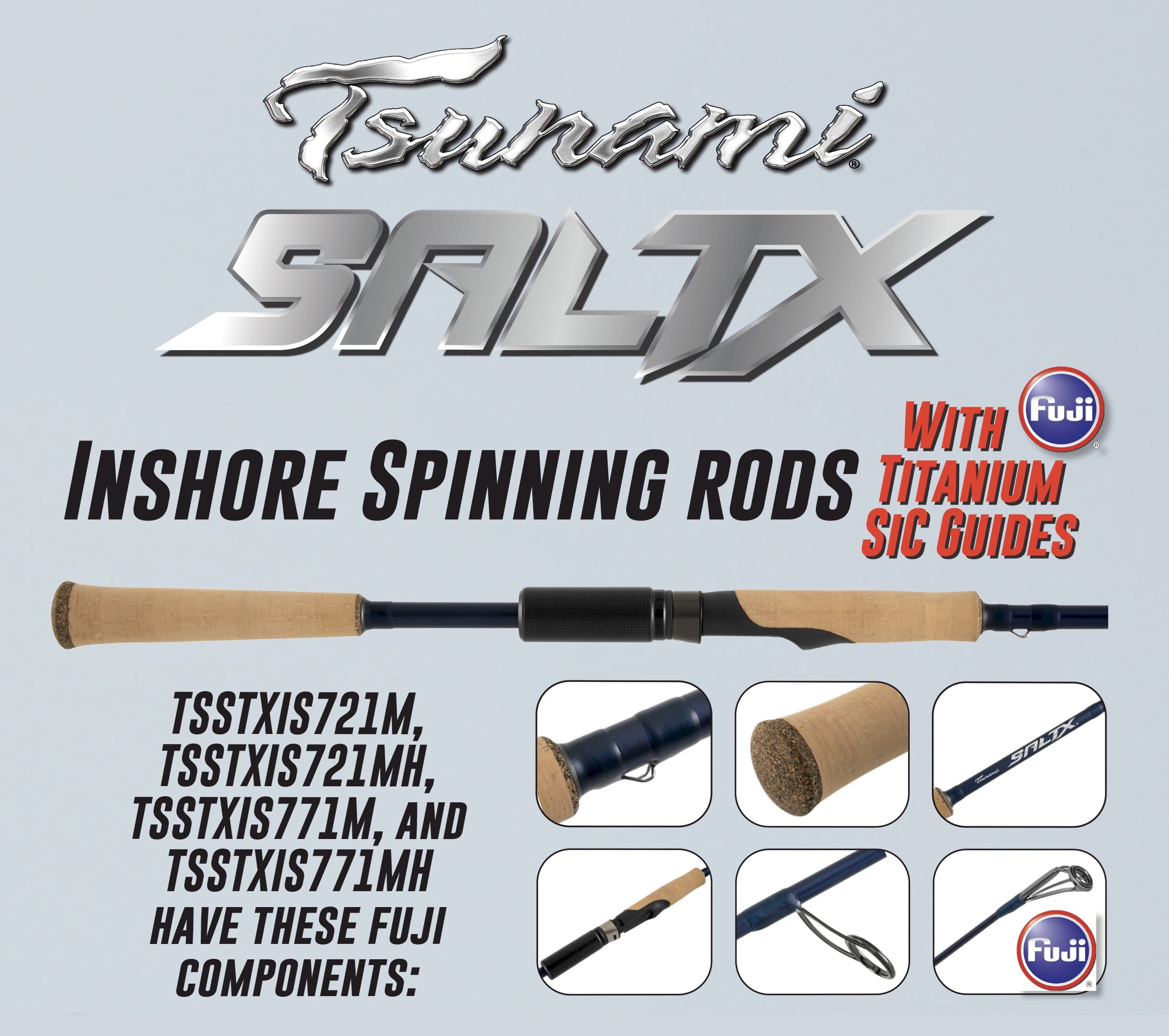 Tsunami SaltX Inshore Spinning Rods Supply