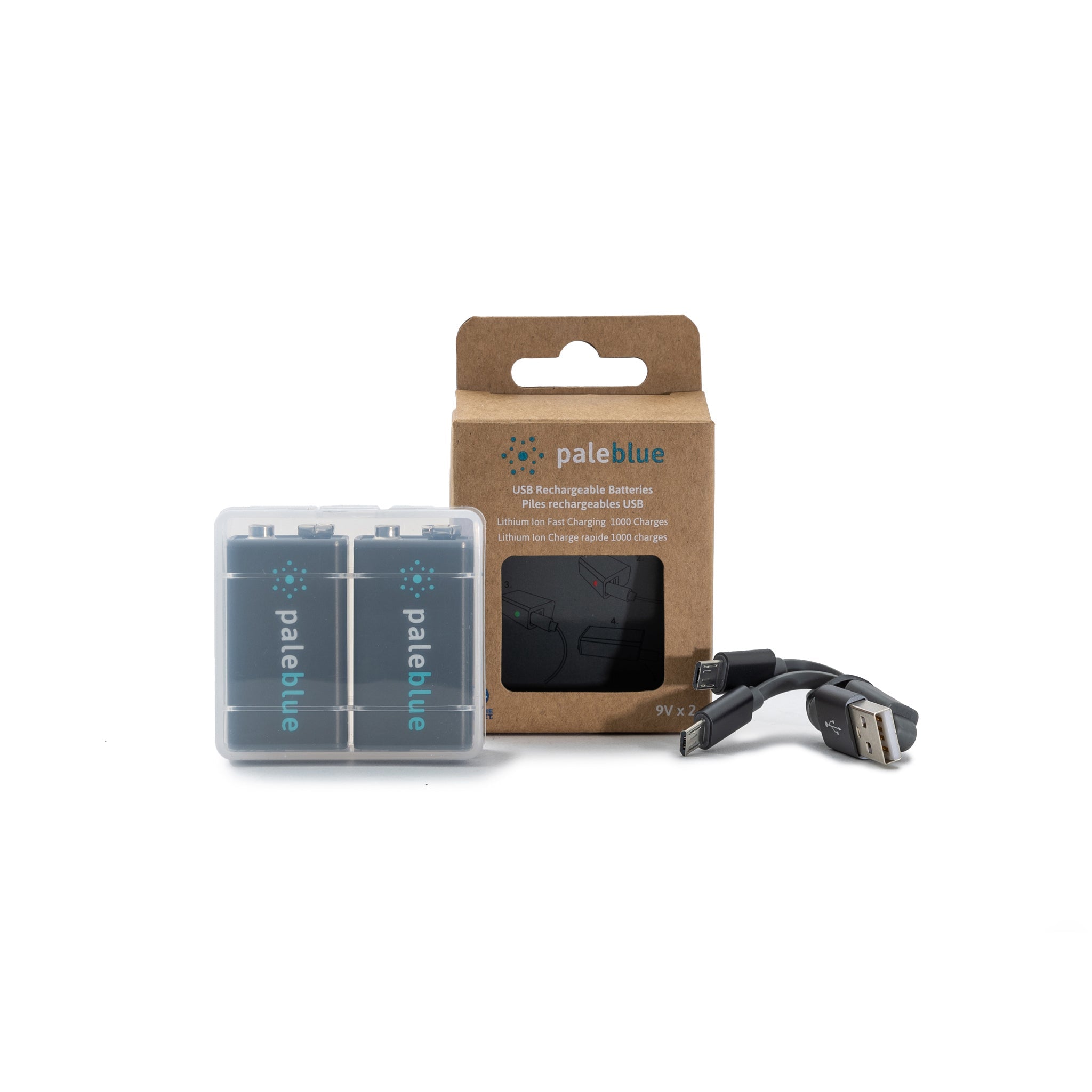 Pale Blue Lithium Ion USB Rechargeable 9V Batteries – 2 Pack Online