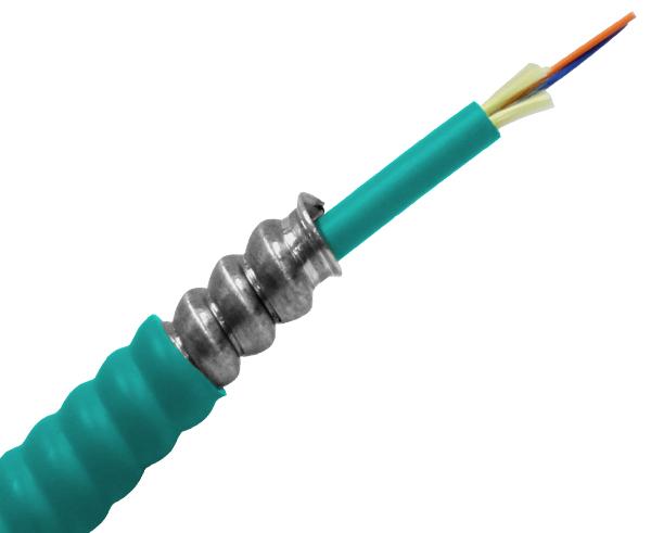 Armored Distribution, Plenum Fiber Optic Cable, Multimode OM3, Corning Fiber, Indoor, OFCP (Per Foot) Discount