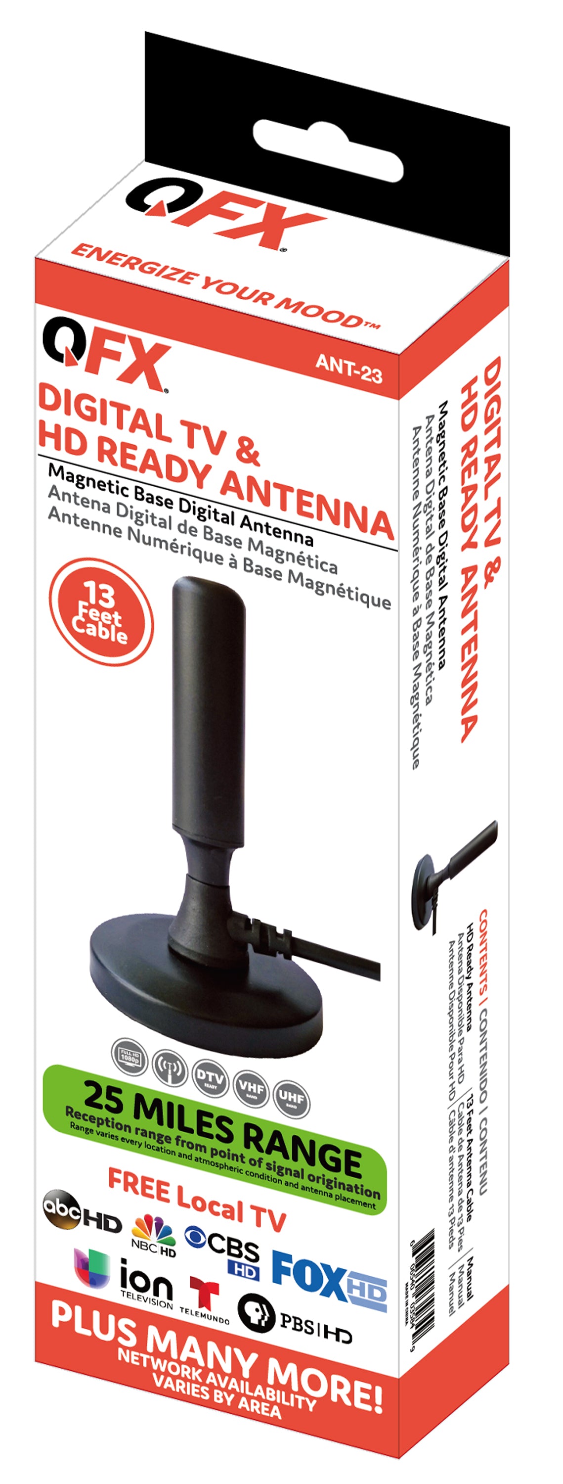 QFX ANT-23 Indoor HDTV Antenna with Magnetic Base Online now