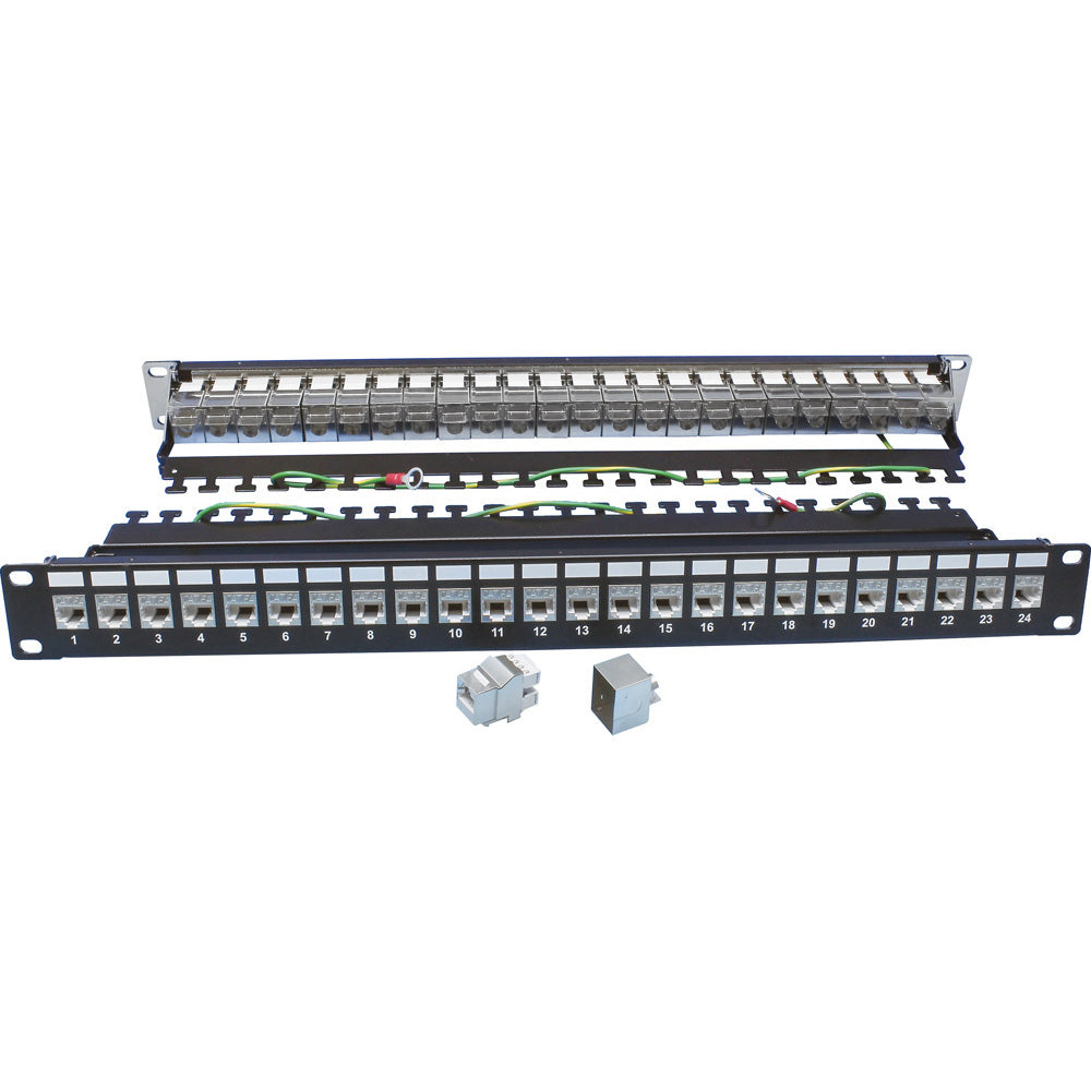 Quest 19″ Cat6A FTP Shielded Patch Panel W/ Manager – UL Listed Online now