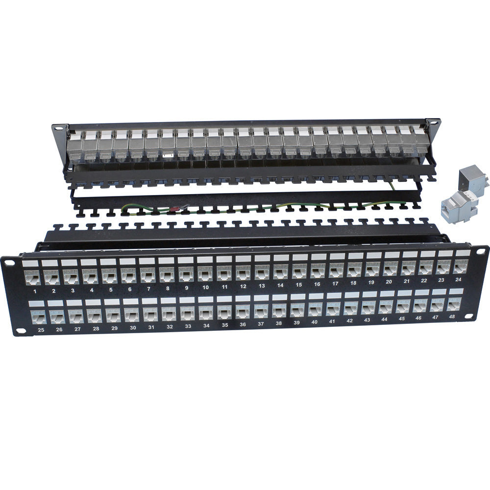 Quest 19″ Cat6A FTP Shielded Patch Panel W/ Manager – UL Listed Online now
