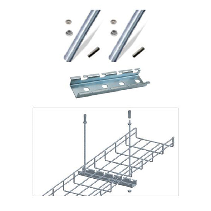 Quest Cable Tray Ceiling Hanging Bar Kit with Rods, Zinc Discount