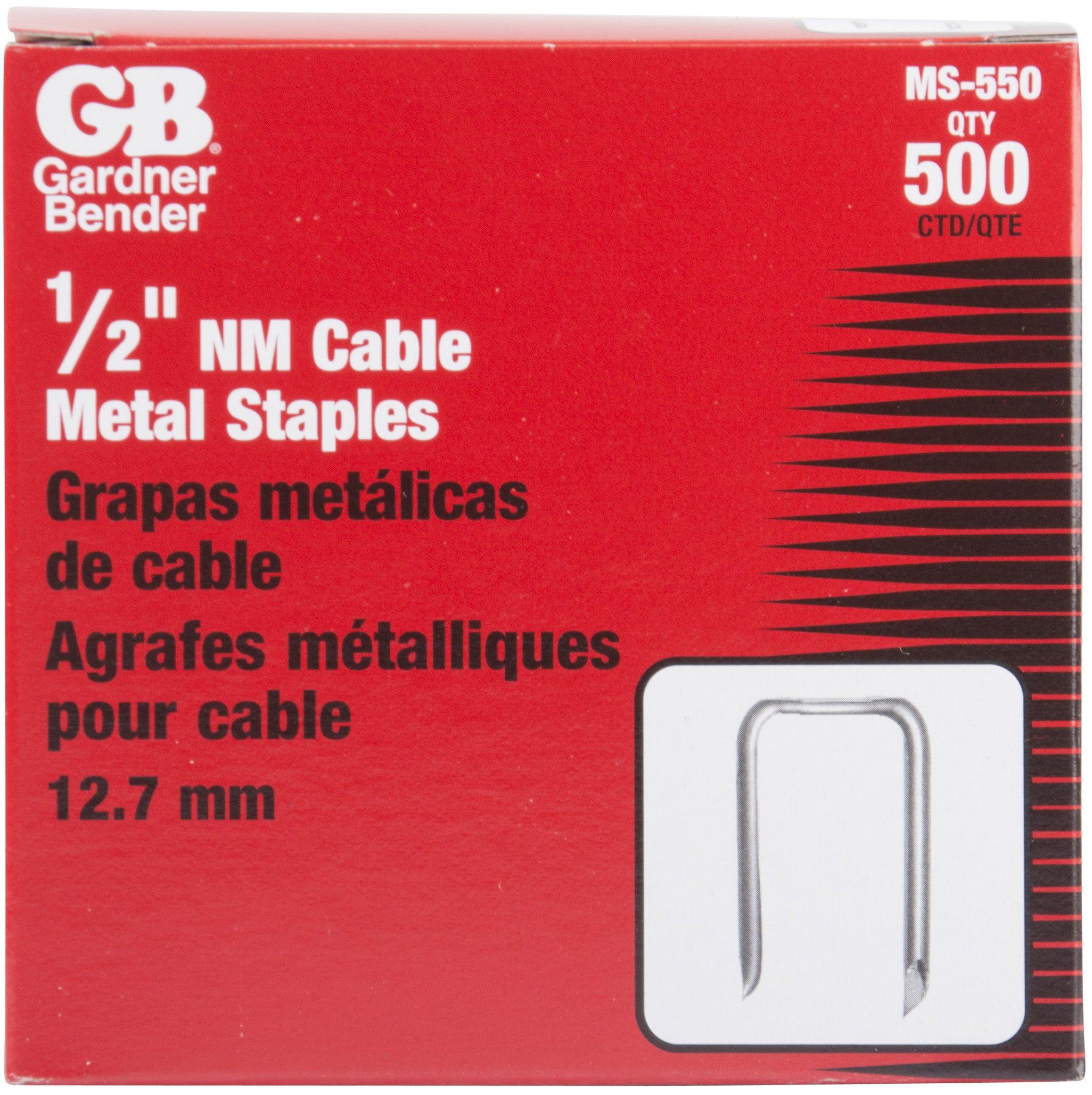 Gardner Bender 1/2″ Metal Staple, 2 Cond #10, #12 and #14 NM, (500/Box) , MS-550 Hot on Sale