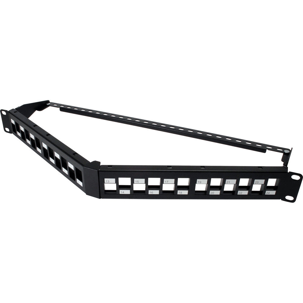Quest 24 Port Staggered Patch Panel with Rear Cable Management, 1U Discount