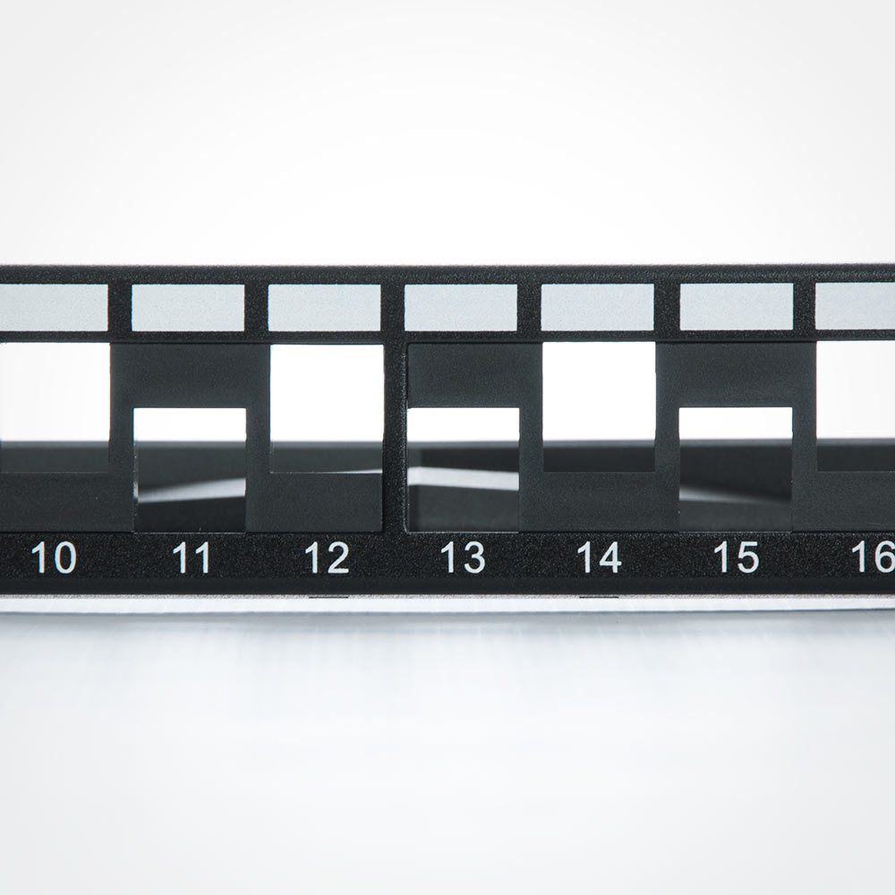 Quest 24 Port Staggered Patch Panel with Rear Cable Management, 1U Discount
