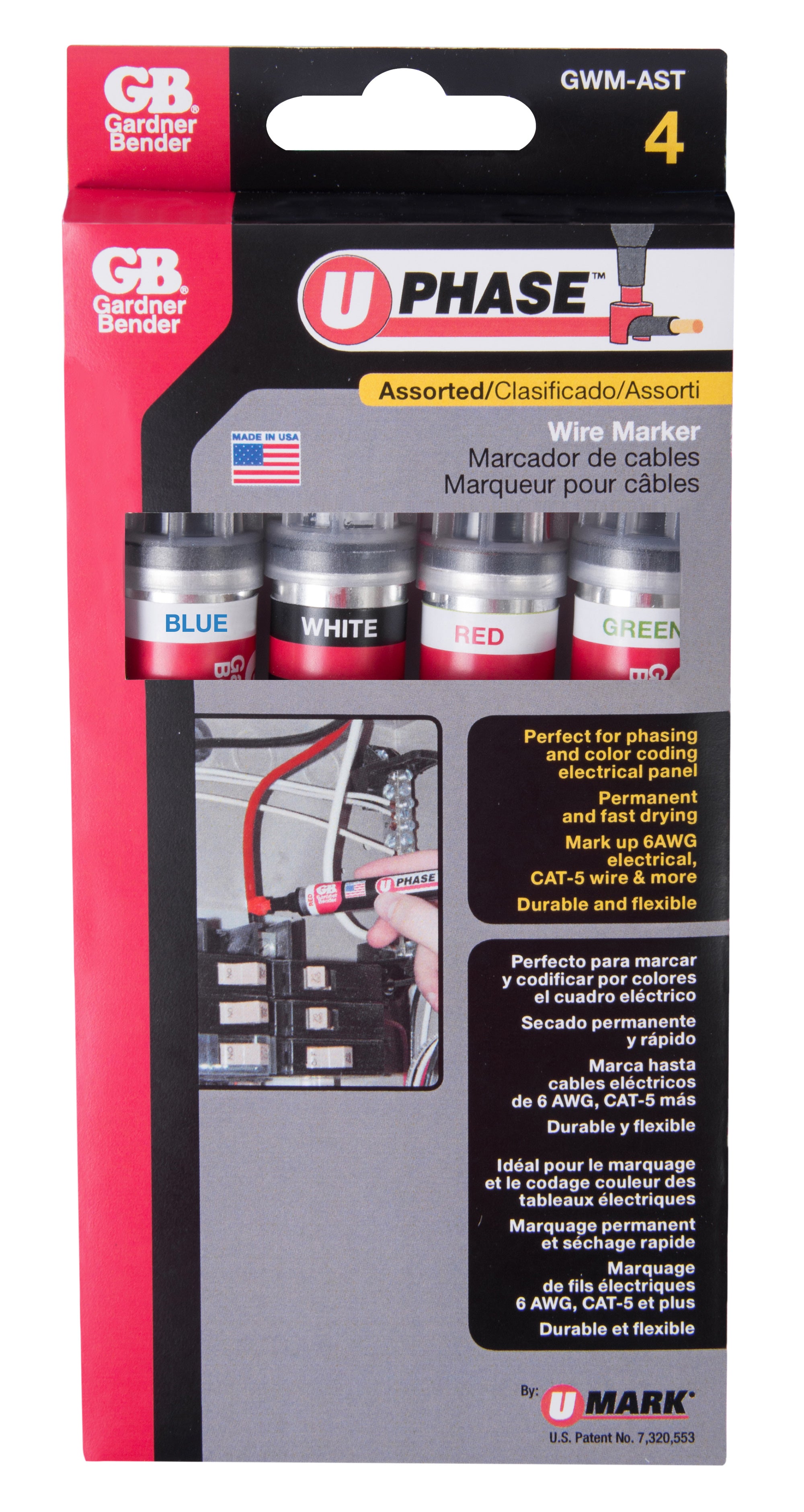 Gardner Bender GWM-AST U-Phase Wire Marker – assorted colors, (4/Pck) Hot on Sale
