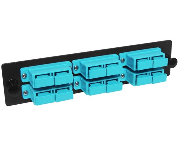 Fiber Adapter Panel, 10 Gig OM3/OM4 Multimode, 6 SC Duplex Couplers Supply