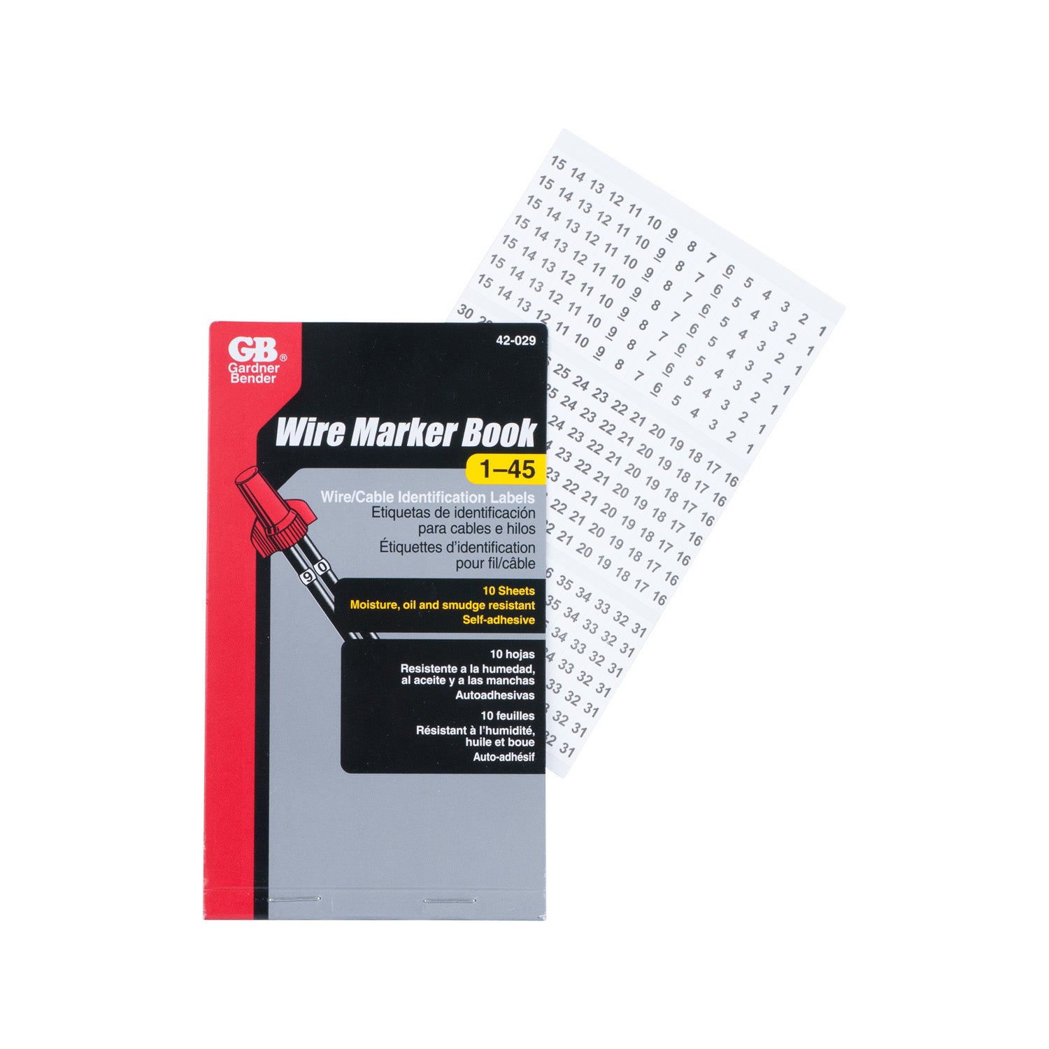 Gardner Bender Pocket Pack Wire Markers (numbers 1-45), 42-029 Online Sale