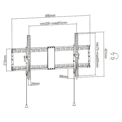 Rhino Brackets Heavy-Duty Foldable Tilt TV Wall Mount for 43″to 90″ Screens Fashion