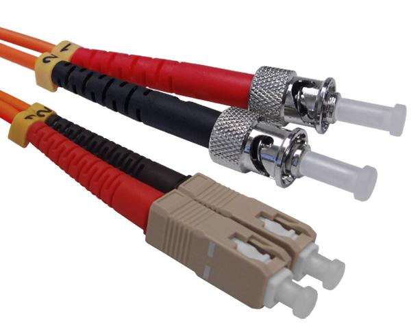 Fiber Optic Patch Cable, SC to ST, Multimode 62.5/125 OM1, Duplex Sale