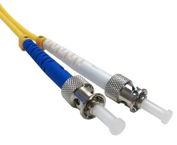 Fiber Optic Patch Cable, ST to ST, Single Mode 9/125, Duplex on Sale