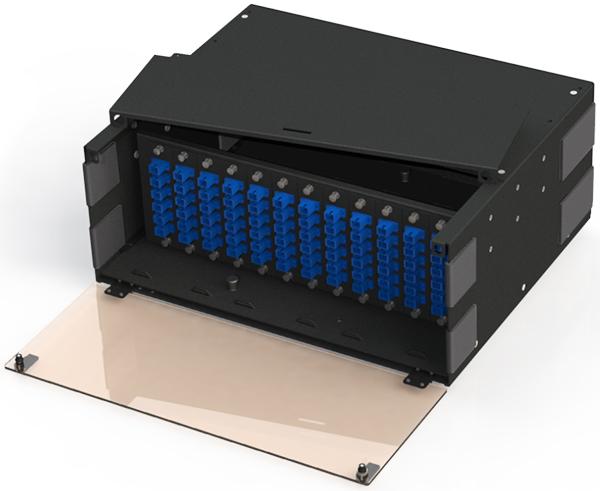 Fiber Patch and Splice Panel, Slide-Out, 4U, 12 Adapter Panel Capacity Fashion