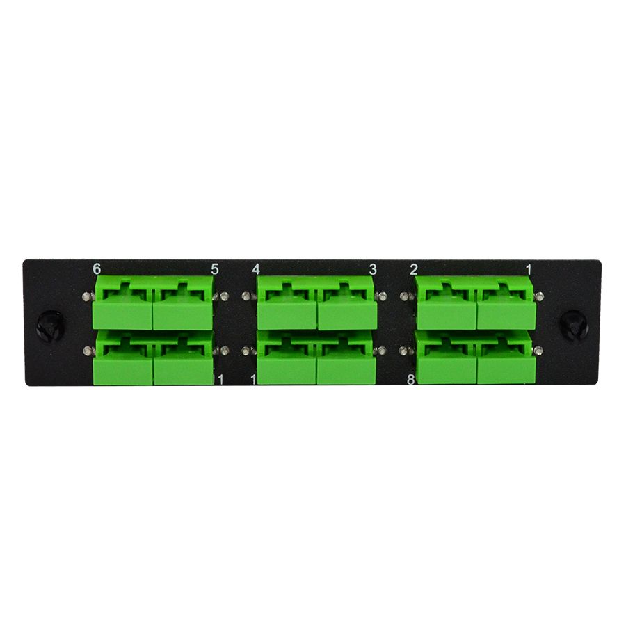 SCP 6 Duplex SC/APC Single-Mode Fiber LGX Adapter Plate – Single-Mode OS2 9/125 Adapters (Green) Hot on Sale