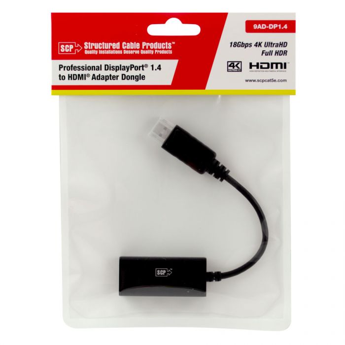 SCP DisplayPort 1.4 To HDMI 2.0B Adapter Dongle – Male DP To Female HDMI Type A, Supports 4K@60Hz HDR Discount