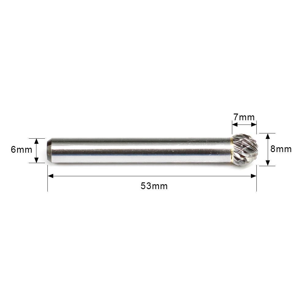 Carbide Burr D0807M06 Ball Shape OMNI Range Head D 8 x 7mm, 6mm Shank, 53mm Full Length Sale