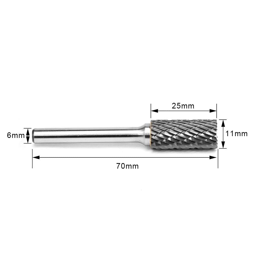 Carbide Burr B1125M06 Cylinderical End Cut OMNI Range Head D 11 x 25mm, 6mm Shank, 70mm Full Length Hot on Sale