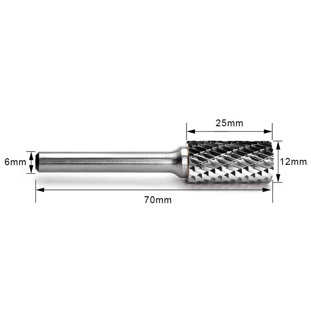Carbide Burr A1225M06 Cylinderical Plain End OMNI Range Head D 12 x 25mm, 6mm Shank, 70mm Full Length Discount