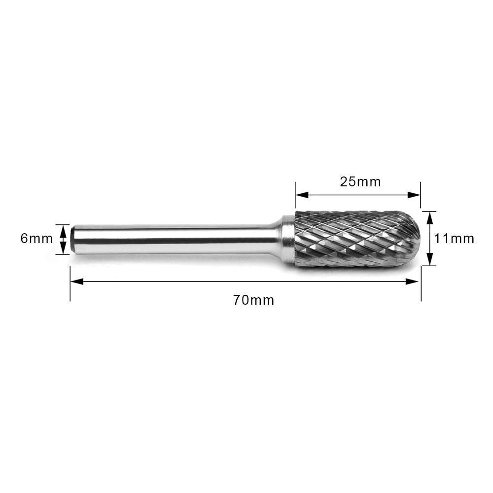 Carbide Burr C1125M06 Cylinderical Ball Nose OMNI Range Head D 11 x 25mm, 6mm Shank, 70mm Full Length Online now